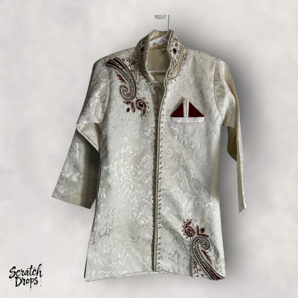 Silk Outfit for Kids Youth Size 5 Traditional Embroidered Clothing Special Wear - Picture 1 of 6
